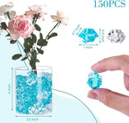 DomeStar 150PCS Fake Ice, Vase Filler Mixed Blue Fake Ice Rocks, Acrylic Crystals for Crafts Table Scatter Wedding Party Aquarium Tank Decorations