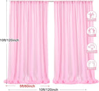PARTISKY 10x10ft Pink Chiffon Sheer Backdrop Curtains, Wrinkle-Free Wedding Backdrop Drapes for Birthday Party Ceremony Arch Stage Decor Background for Photography 5x10ft,2 Panels