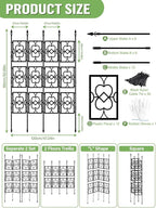 4 Sets Garden Trellis for Climbing Plants, Kalolary 5.5FT Plastic Love Screen Plant Trellis Frame for Potted Plants Rustproof Thicken Cucumber Trellis Stand for Vines Flowers Vegetable Indoor Outdoor