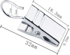 JANYUN 120 Pack Heavy-Duty Hook Clip Set Metal Curtain Clips for Curtain Photos Home Party Decoration Art Craft Display - Silver