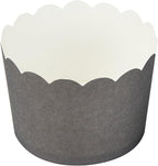 Panificio 10 Ounce Cupcake Wrappers, 200 Scalloped Baking Cups - Oven-Ready, Greaseproof, Gray Paper Cupcake Liners, Disposable, For Birthdays, Baby Showers, Or Weddings - Restaurantware