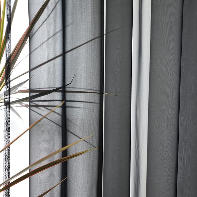 Window Black Sheer Curtains 60 Inches Width 72 Inches Long 2 Panels Sheer Curtains Clear Curtains Basic Rod Pocket Panel for Home Living Room Bedroom Kids Room Yard Patio Parlor Sliding
