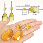 10pcs Crystal Prisms Chandelier Yellow Ornament Pendants Rainbow Maker 38mm Drop Prism Hanging Prisms for Wedding Party Chrismtmas Decoration DIY Jewelry