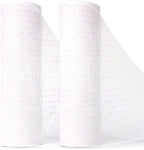 Ribbli 2 Rolls White Mesh Ribbon,10 inch x 30 feet(10Yard) Each Roll,Metallic White with Iridescent Foil,Christmas Ribbon for Wreath Swags and Decorating
