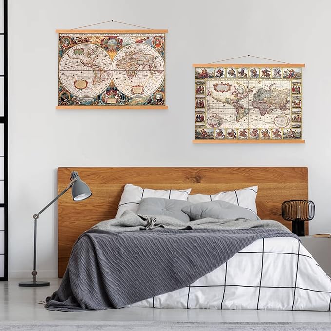 40x27 40x30 40x20 Poster Frame, Magnetic Light Wood Wooden Frame Hanger for Photo Picutre Canvas Artwork Art Print Wall Hanging (1 Pack, 40", Teak Color)