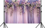 10x10ft Purple Flower Wedding Photography Backdrop Lavender Floral Wedding Bridal Photography Backdrop Anniversary Birthday Baby Shower Girl Party Banner Photo Booth Props Background Wall Decor