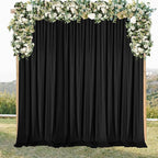 Sugargirl 10x10FT Black Backdrop Curtains Polyester Photo Backdrop Drapes Curtains 2 Panels with Rod Pockets for Party Birthday Wedding Photography Home Decoration