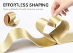 Gold Satin Wired Ribbon 2-1/2 Inch Double-Faced Glitter Ribbons for Wreath, Christmas Tree Decoration, Gift Wrapping, Home Decor 10 Yards