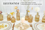 12pcs Glass Bud Vase Set, Small Gold Amber Flower Vases for Centerpieces in Bulk, Mini Vintage Vase for Wedding, Home,Table Decoration