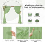 8 Panels Wedding Arch Draping Fabric 28" x 20Ft Wedding Arch Drapes Chiffon Fabric Drape Sheer Backdrop Curtain for Weddings Party Ceremony Birthday Arbor Drapery Reception Ceiling Décor(Sage Green)