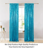 ShinyBeauty Sequin Curtains 2 Panels Turquoise 2FTx8FT Sequin Photo Backdrop Aqua Sequin Backdrop Curtain Pack of 2-1011E