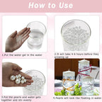 Floating Pearls for Centerpieces Vases, 250PCS White No Hole Fake Pearl Beads and 4000PCS Water Beads for Vase Filler Floating Beads for Wedding Home Party Decoration (White 8/14/20mm)