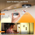 RGB Puck Lights with Remote Control, 2000mAh Rechargeable Stick on Led Lights, 9 Colors & 2 Dynamic, Tap Light with Timing,Under Cabinet Lighting for Closet,Kitchen,Cabinet,Shelf(Black, 3 Pack)
