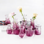 10 Pcs Pink Flower Bud Vases, Loose Transparent Flower Bud Vases, Small Vases, Decorative Vases, Family Wedding Table Decorations