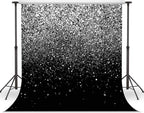 WOLADA Black and Silver Backdrop Silver Glitter Backdrop for Photography Wedding Birthday Baby Shower Party Photo Studio 10x10FT FW18