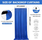 40x10ft Backdrop Curtains for Parties, 8 Panels 5x10ft Photography Backdrop Curtain with Rod Pocket,Backdrop Polyester Background Drapes,Wedding Backdrop Drapes for Birthday Baby Shower Home Decor