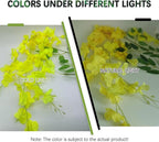 5 Pack Yellow Wisteria Hanging Flowers Garland, 3.77 Feet Artificial Flower Vines, Fake Wisteria, Artificial Vines Hanging Garland for Backdrop Outdoor Yard Garden Decor