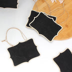 12 Pcs Mini Wooden Chalkboard Signs for Message Board Signs, Mini Chalkboards Hanging Price Tags with String, 6.5x5 Inch Rectangle Chalkboards Message Board Hanging Signs for Party Buffet Food