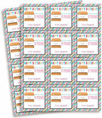 Custom & Personalized Many S'More Happy Birthday Gift Tag Sticker Labels, 24 2.5" Square Stickers by Amanda Creation