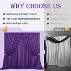 30ftx10ft Purple Backdrop Curtains for Party Background, Wrinkle Free Purple Photo Backdrop Drapes 6 Panels Back Drop Cloth for Wedding Birthday Photography Baby Shower Decor