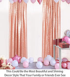 ShinyBeauty Blush Sequin Backdrop Curtains, 4 Panels, 2FTx8FT, Sparkle Photo Booth Backdrop