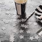 MOWO Glitter Star Confetti Wedding Party Decor and Table Decor 1.2’’ in Diameter (silver glitter,200pc)