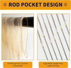 Champagne Tulle Backdrop Curtain with Lights String - 10x8ft Sheer Backdrop with 250 LEDs for Wedding, Baby Shower, Bridal Shower, Birthday Party Photo Shoot Background and Home Decorations