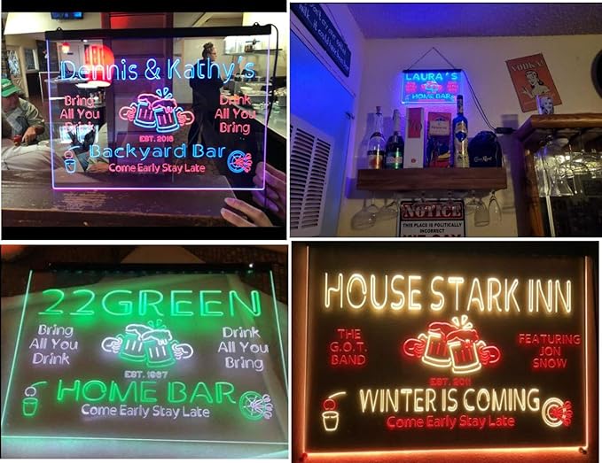 ADVPRO Personalized Your Name Custom Home Bar Beer Established Year Dual Color LED Neon Sign Blue & Red 12 x 8.5 Inches st6s32-p1-tm-br