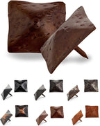 50 Pack 1.5" Square Head Iron Clavos Decorative Nails – Sealed Rusted – Handmade Rustic Square Fasteners for Farmhouse Shutters, Faux Wood, Barn Doors, Shutters, and Gates – Ornamental Wood Accent