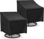 Outdoor Swivel Chair Covers Waterproof, Outdoor Rocking Chair Covers 2 Pack, Patio Chair Covers for Outdoor Furniture Fits up to 31.5W x 33.5D x 36H inches, Black