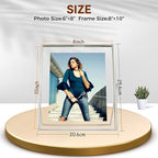 Silver Floating Frame (8"x10", Vertical), For Picture 7x9, 6x8, 5x7, Tabletop Shelf Photo Frame, Classy Gift For Graduation Commemoration, Birthday or Wedding
