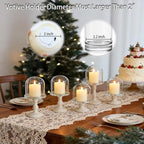 Lezonic Flameless Votive Candles Battery Operated with Remote and Timer, Pack of 6 (D:2" X H:2") LED Ivory White Long Lasting Flickering Wax Candles with Realistic 3D Flame