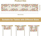 Flowers Table Runner,Floral Bird Butterfly Spring Table Cloth Kitchen Dining Table Home Party Decoration 13x36 Inch