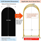 Hemmotop 6.6 ft Black Spandex Arch Cover (No Arch Stand), Spandex Arch Covers Stretchy Backdrop, Balloon Arched Cover 2-Sided, Arches for Backdrop for Wedding, Baby Shower Party Decoration
