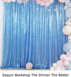 ShiDianYi 4FTX6FT-Baby Blue-Sequin Photo Backdrop,Party/Prom Photography Background,Wedding Photo Booth, Glitter Backdrop for Birthday Party Baby Shower