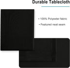 Hiasan Black Rectangle Tablecloth - Waterproof Washable Polyester Fabric Table Cloth for Party, Wedding, Banquet and Restaurant, 90 x 156 Inch