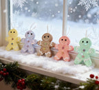 LANGXUN 6pcs Gingerbread Man Candy Land 2025 Xmas Party Suppiles Decoration, Hanging Candy Cane Christmas Tree Décor, Christmas Decorative Hanging Ornaments Crafts