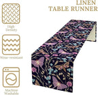 Moth Table Runner, Boho Aesthetic Moth Magic Table Runner for Home Kitchen Dining Party Indoor Outdoor Decoration 13x70 Inch