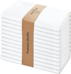 Urban Villa White Cloth Napkins Set of 12 100% Cotton Dinner Napkins Cloths Washable 20”x20” Absorbent Soft Durable Reusable-Ideal for Everyday Use Parties Wedding Thanks Giving Christmas Halloween