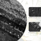 Eternal Beauty Black Table Runner for Wedding, 5PCS-12x108 Sequin Table Runner Decorations for Birthday Parties, Banquets, Graduations,Christmas