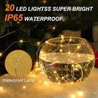 PChero Wine Bottle Cork Lights with Timer, 10 Pack 20 LED 6.6 ft Fairy String Lights Battery Operated for DIY Party Wedding Christmas Festival Bar Decoration, Warm White