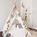 2 Pack Pink Flower Garland Daisy Flowers Silk Artificial Wildflower 13ft Wedding Floral Garland Fake Hanging Vines for Party Decoration Wall Backdrop Table Runner Indoor Outdoor Decor Multicolored