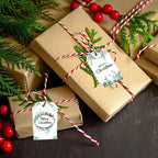 100 Pack Beautiful Christmas Gift Tags， Xmas Beautiful Gift Tags with Jute Twine Baker Twine for DIY Xmas Holiday Present Wrap Stamp and Label Package Name Card