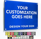 Custom Personalized Aluminum Metal Business Signs, Outdoor Waterproof, White Aluminum (Blue, 18x12 In)
