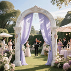 Wedding Arch Draping Fabric 29" x 18 FT Lavender Sheer Chiffon Outdoor Curtain Drapes for Wedding Birthday Party Ceremony Decor(1 Panel, Lavender)