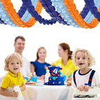 Light-Navy Blue Orange Party-Decorations - 12pcs Streamers-Garland Birthday Baby Shower 4-Leaf Clover Paper Banners,Bridal Wedding Backdrop Decor Ouruola