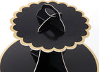 3-Tier Cupcake Stand, Lace Trim Cake Stand Holder, Tiered DIY Cupcake Stand Tower for Dessert Table Displays, Birthday Theme Party Favors Decoration, Floral Tea Party, 12" W x 12.8" H, Black