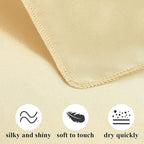 Aneco 12 Pieces Satin Napkin Square 20 x 20 Inches Dinner Napkins Weddings Party Napkin Soft Table Napkins for Romantic Weddings Party Dinner Decoration (Champagne)