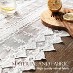 patdrea Designer Vintage White Lace Table Runner,Crochet Decorative Table Covers,Chiffon Embroidered Tasseled Table Runners, Cutwork Dresser Runners,Christmas Wedding Party Bridal 16x102 Inches Long