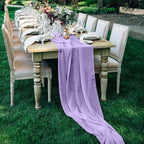 10 Pack 10ft Light Purple Chiffon Table Runners Wedding Table Runner Sheer Romantic Tulle Table Runner for Christmas Wedding Bridal Tea Party Baby Shower Birthday Party Table Decorations(120 x 12 in)